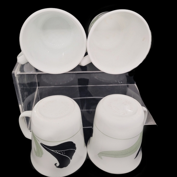4 corningware corelle Black Orchid vintage coffee mugs - Picture 2 of 3